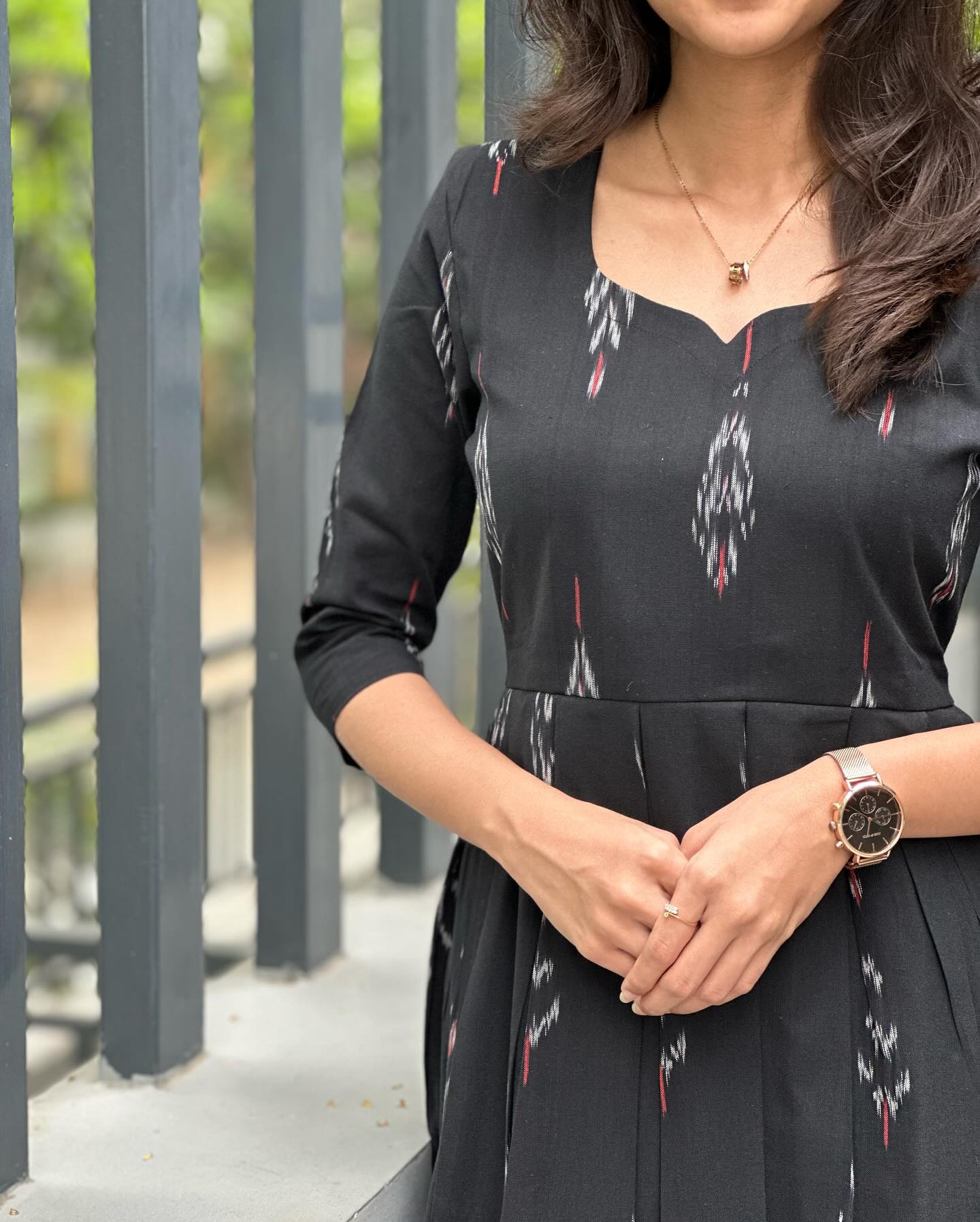 Hirva new rayon slub box pleted maxi dress for women