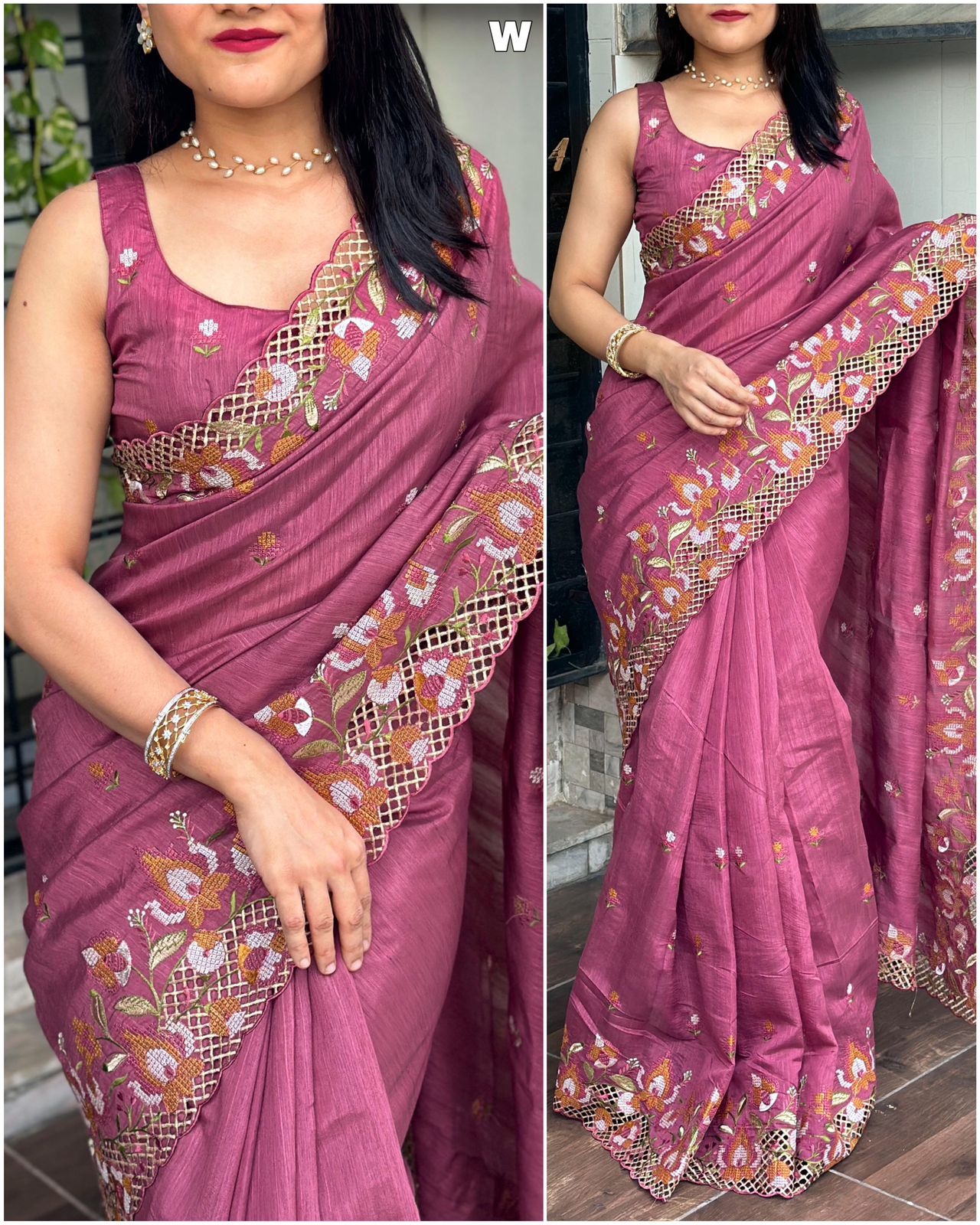 Beautiful Visca Slub Silk Saree For Women