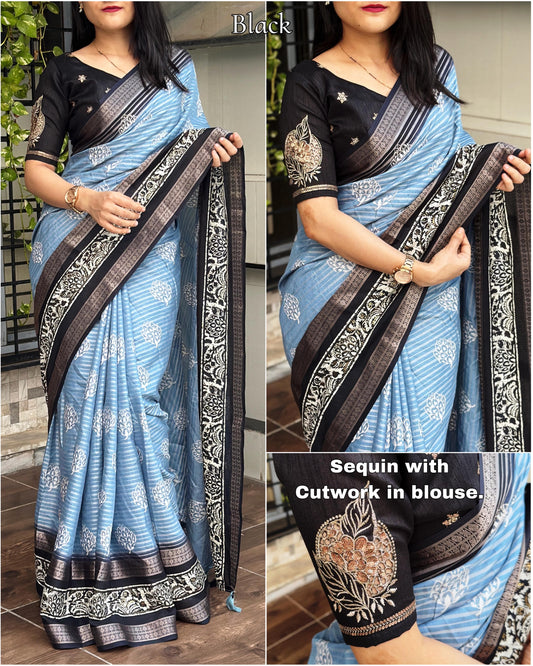 presents muslin cotton saree with viscose lining weaving saree for women