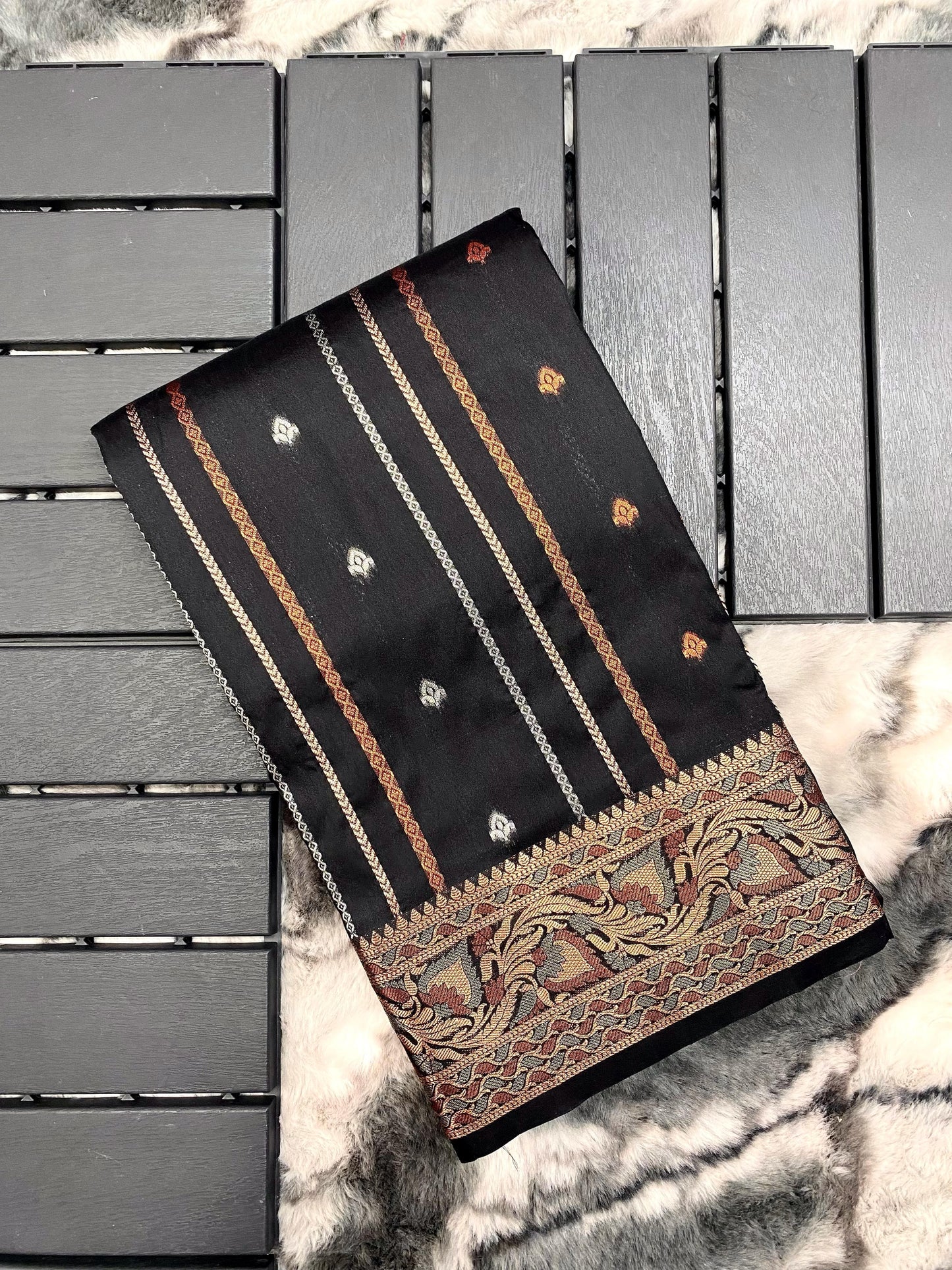 presents SILK SAREES WITH SILVER , COPPER AND ANTIQUE WEAVING