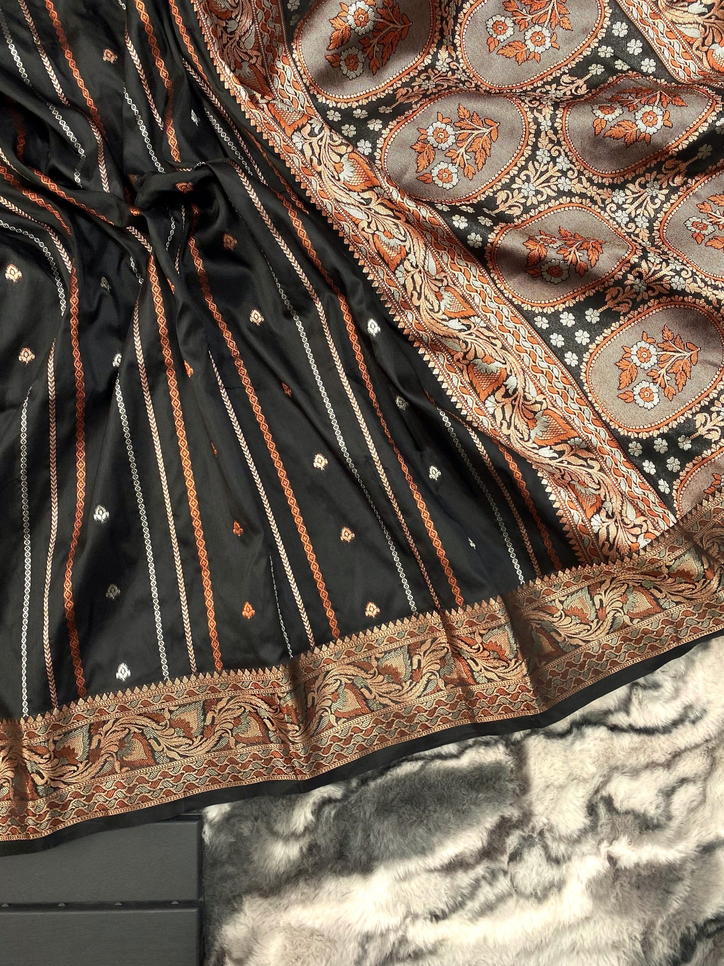 presents SILK SAREES WITH SILVER , COPPER AND ANTIQUE WEAVING