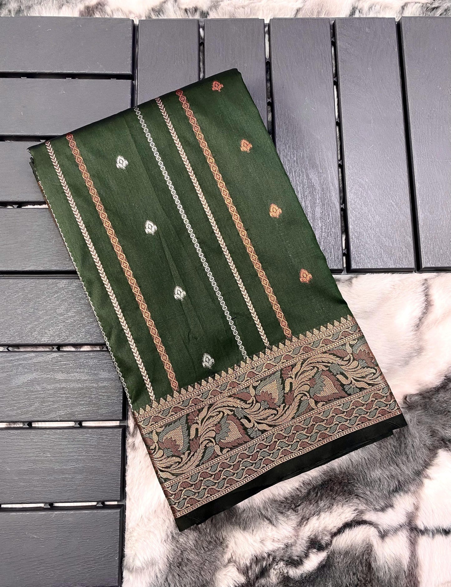 presents SILK SAREES WITH SILVER , COPPER AND ANTIQUE WEAVING