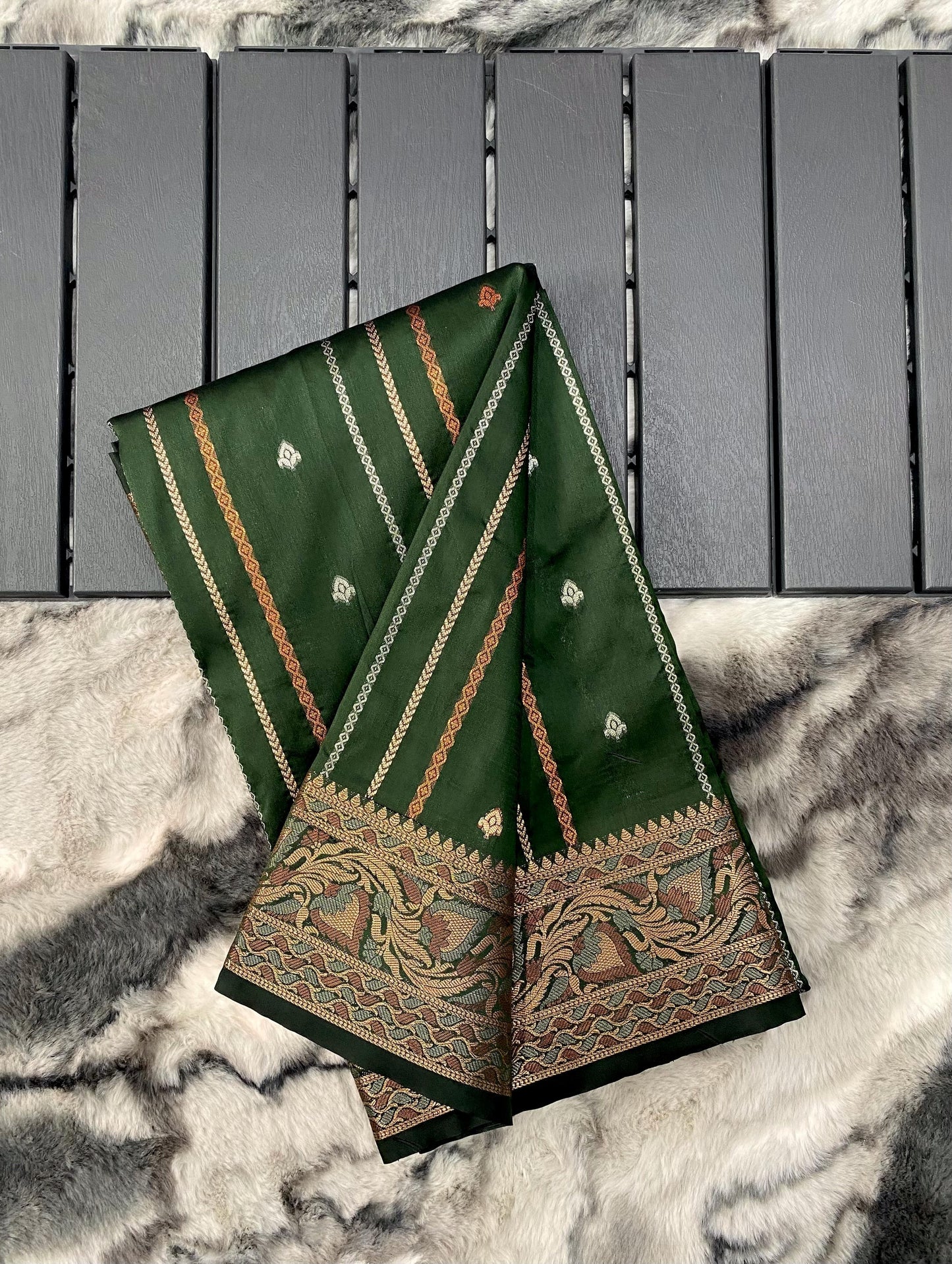 presents SILK SAREES WITH SILVER , COPPER AND ANTIQUE WEAVING