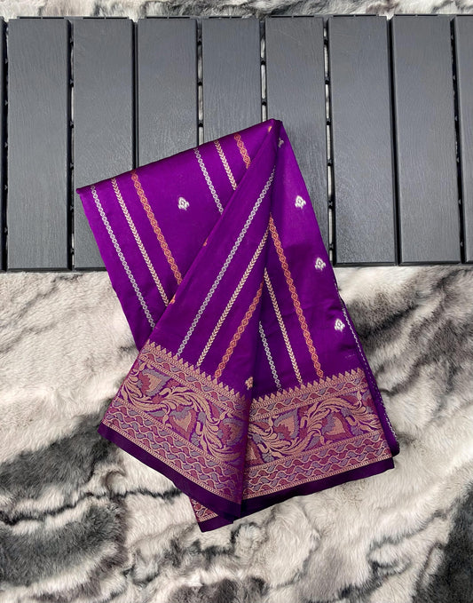 presents SILK SAREES WITH SILVER , COPPER AND ANTIQUE WEAVING