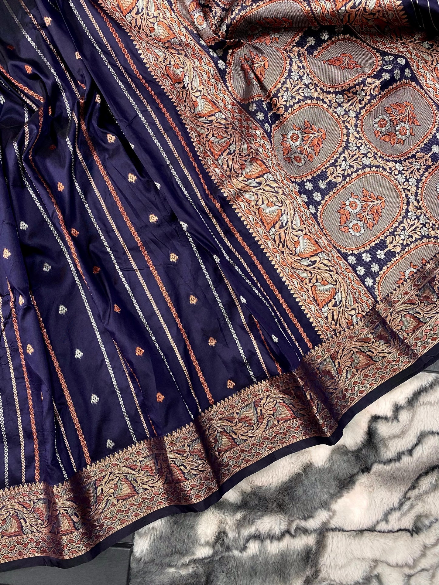 presents SILK SAREES WITH SILVER , COPPER AND ANTIQUE WEAVING