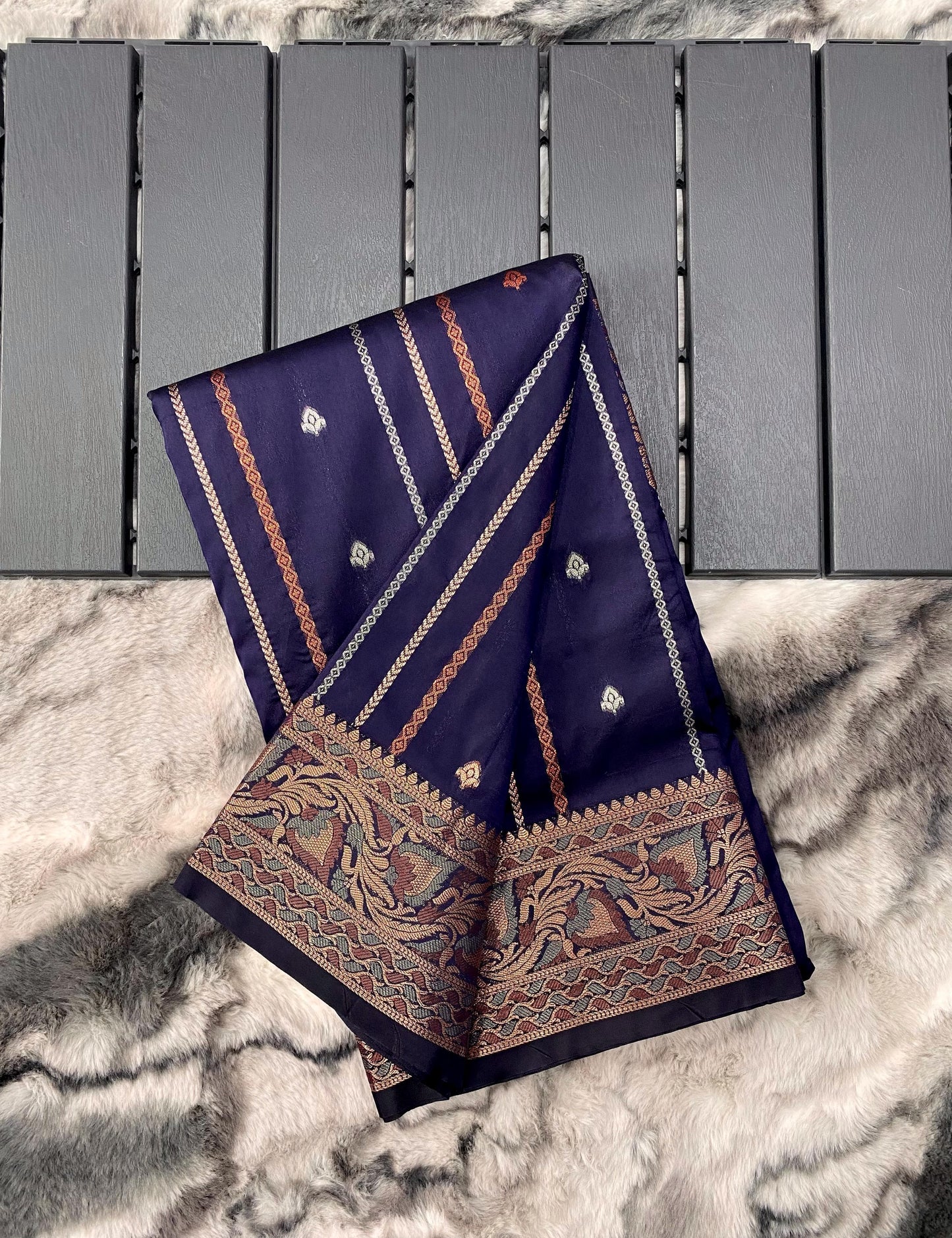 presents SILK SAREES WITH SILVER , COPPER AND ANTIQUE WEAVING
