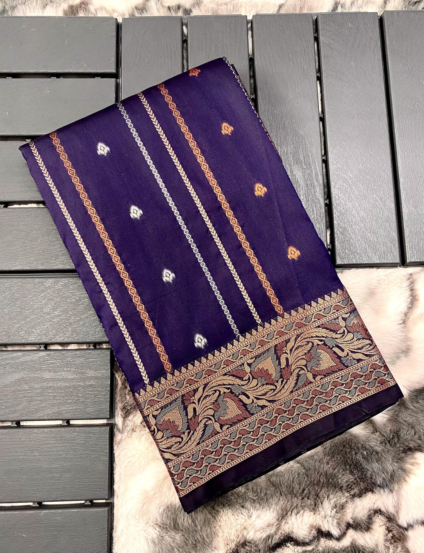 presents SILK SAREES WITH SILVER , COPPER AND ANTIQUE WEAVING