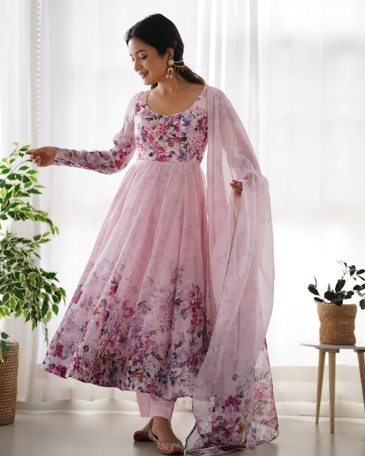 presents heavy pure soft organja silk print gown