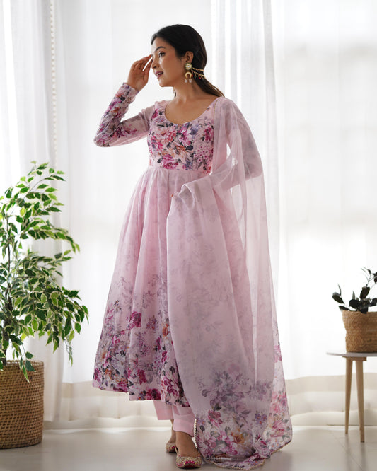 presents heavy pure soft organja silk print gown