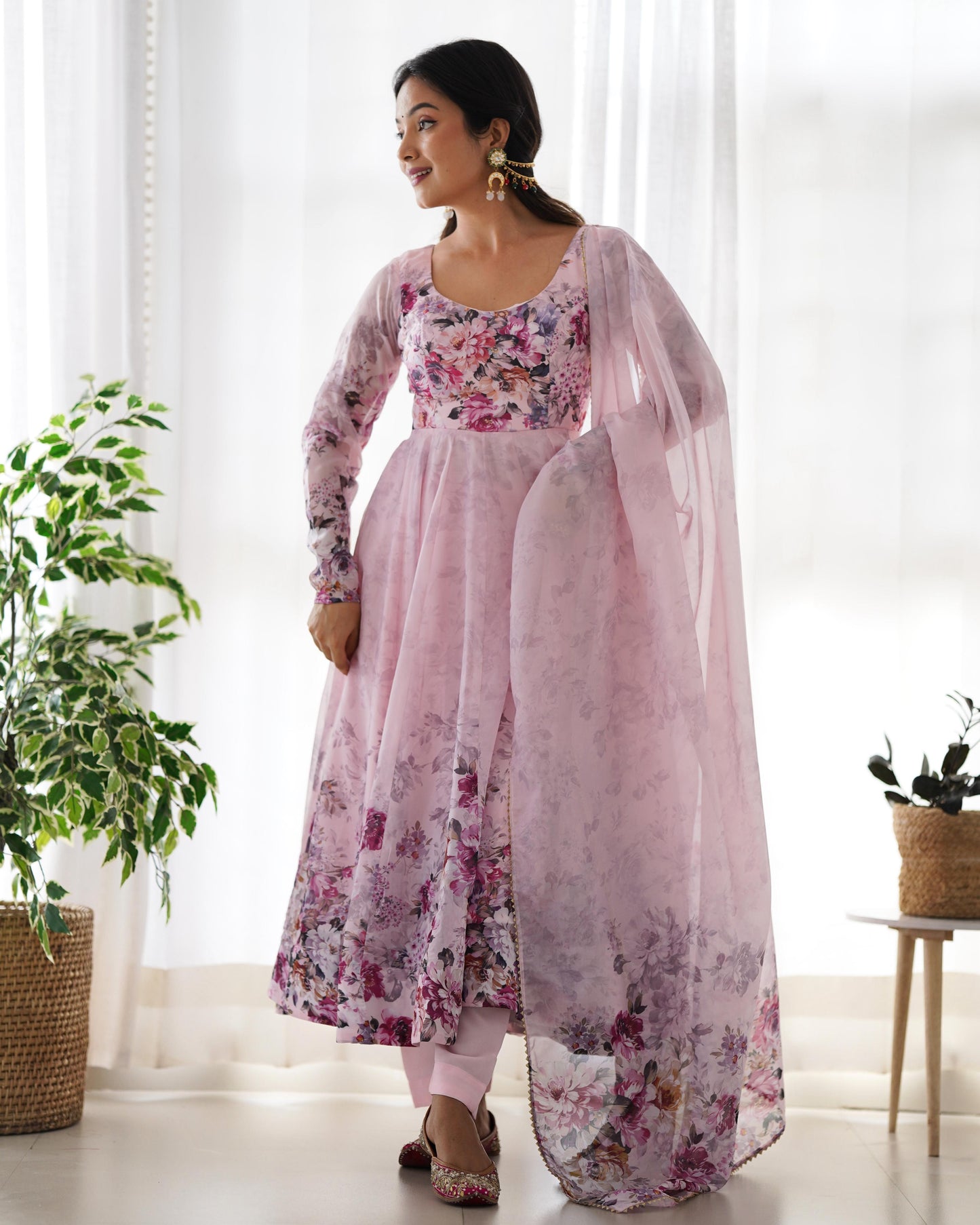 presents heavy pure soft organja silk print gown