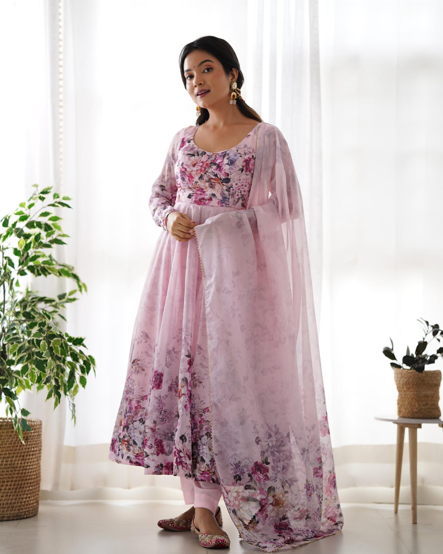 presents heavy pure soft organja silk print gown