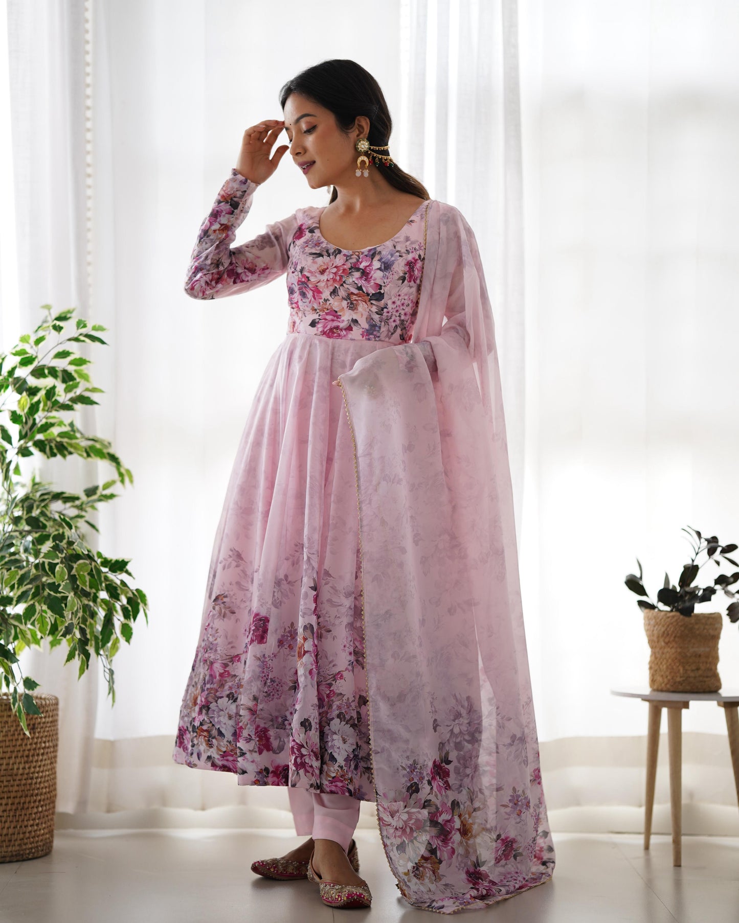 presents heavy pure soft organja silk print gown