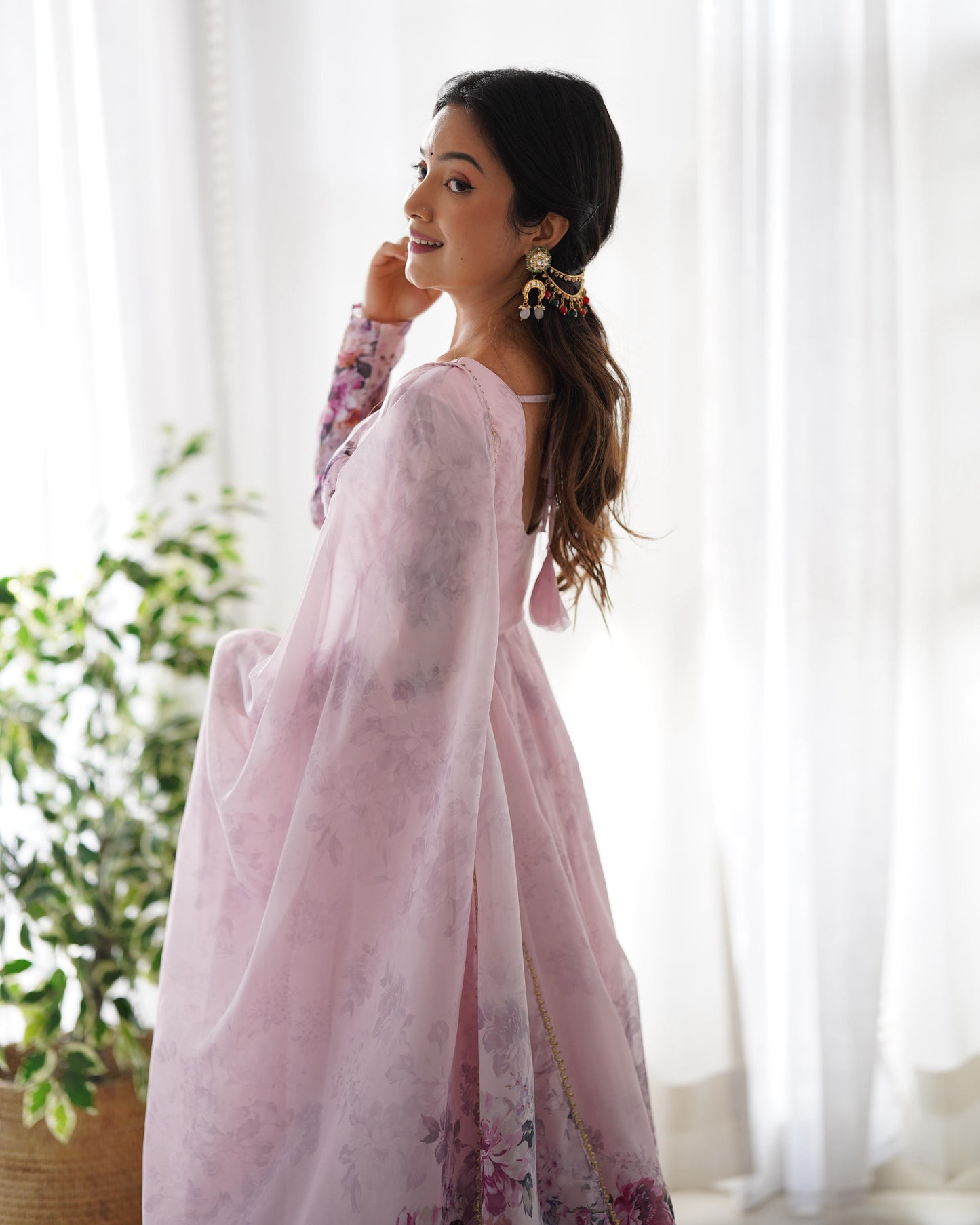 presents heavy pure soft organja silk print gown