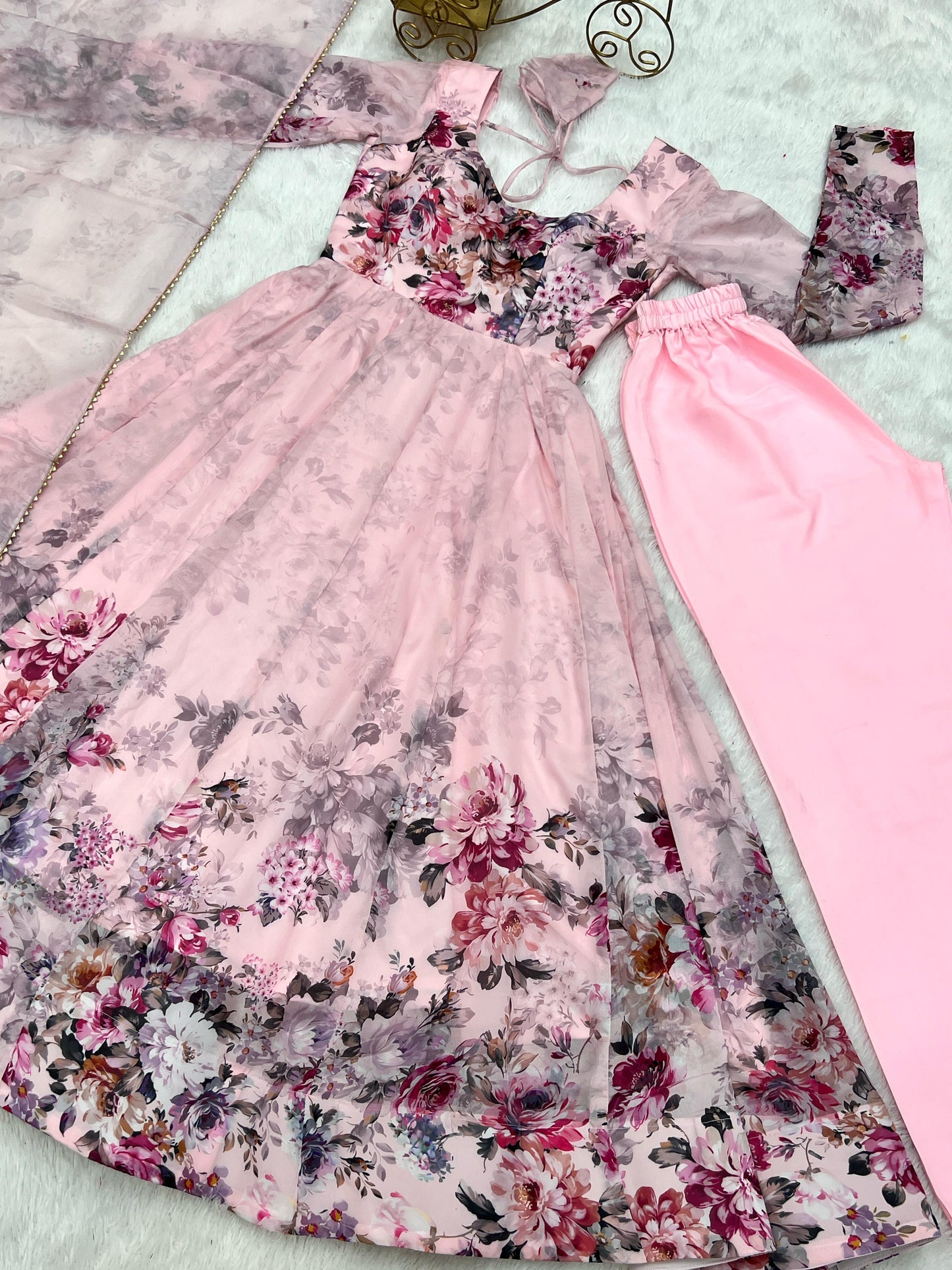 presents heavy pure soft organja silk print gown