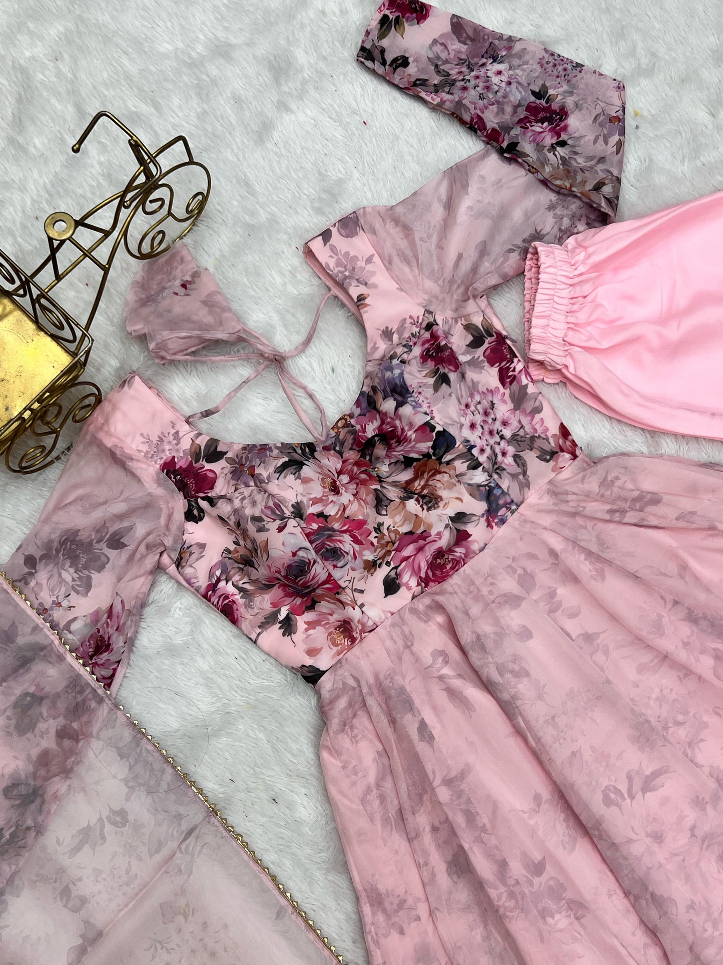 presents heavy pure soft organja silk print gown