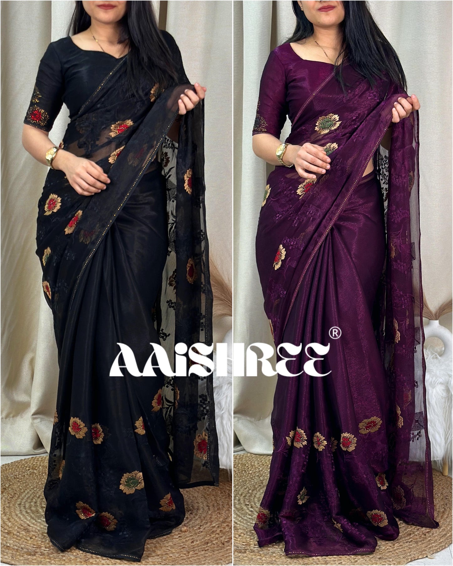 presents zareen Sitara chiffon saree