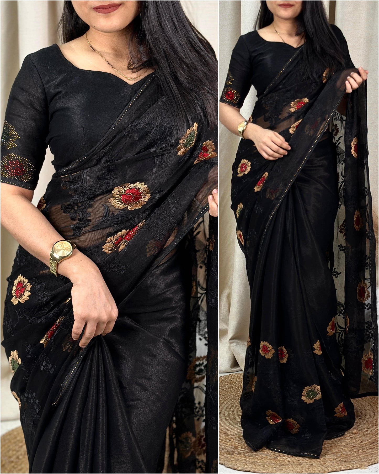 presents zareen Sitara chiffon saree