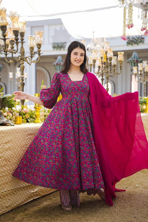 presents Hevay Cotton Duppata With Lace Gown