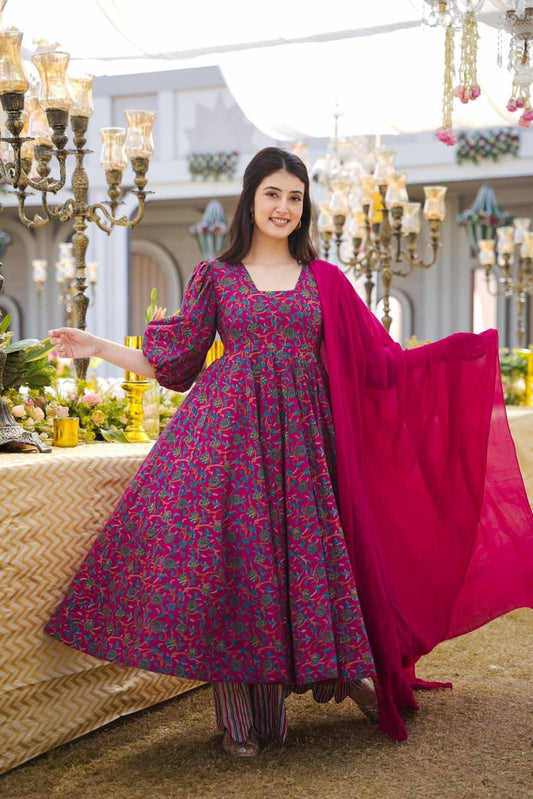 presents Hevay Cotton Duppata With Lace Gown