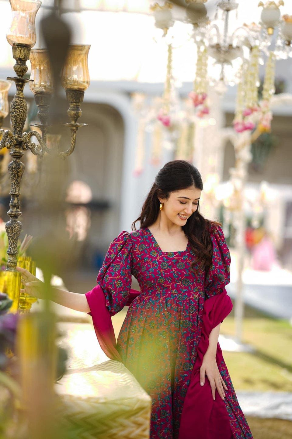 presents Hevay Cotton Duppata With Lace Gown