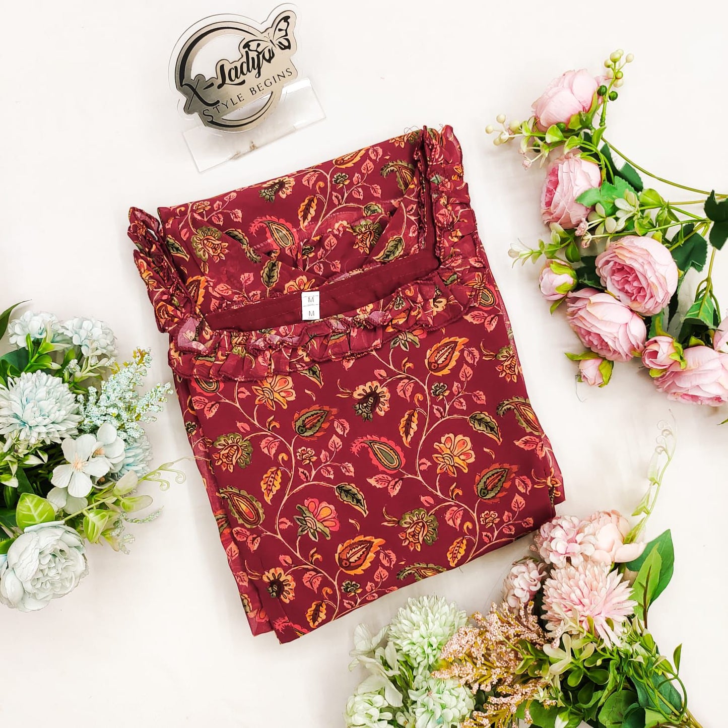 X-Lady launching marun ❤️kalamkari short dress