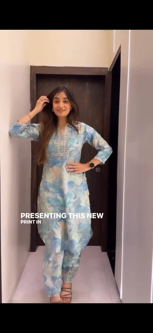 Featuring beautiful Heavy muslin Co-ord Set for women