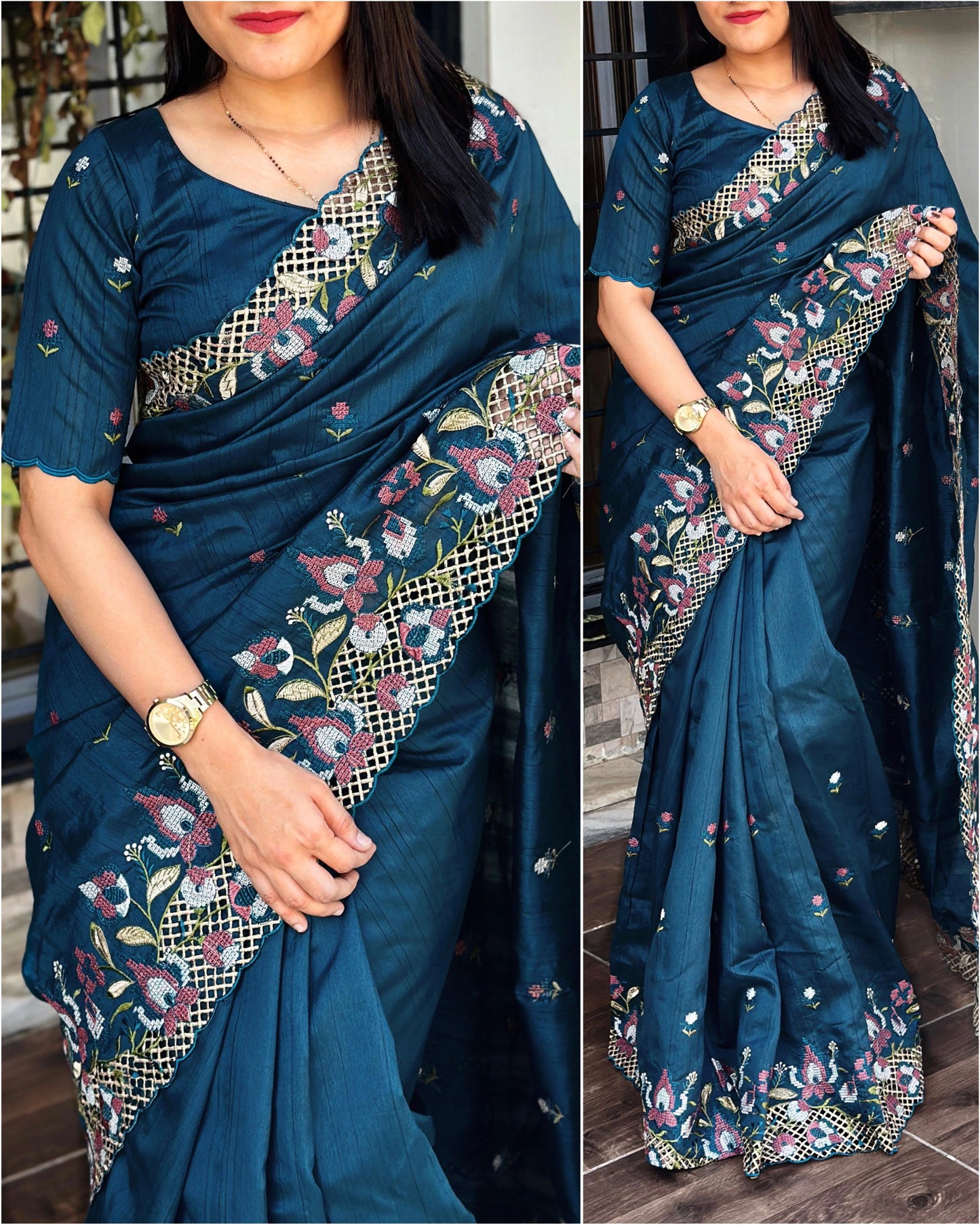 Beautiful Visca Slub Silk Saree For Women