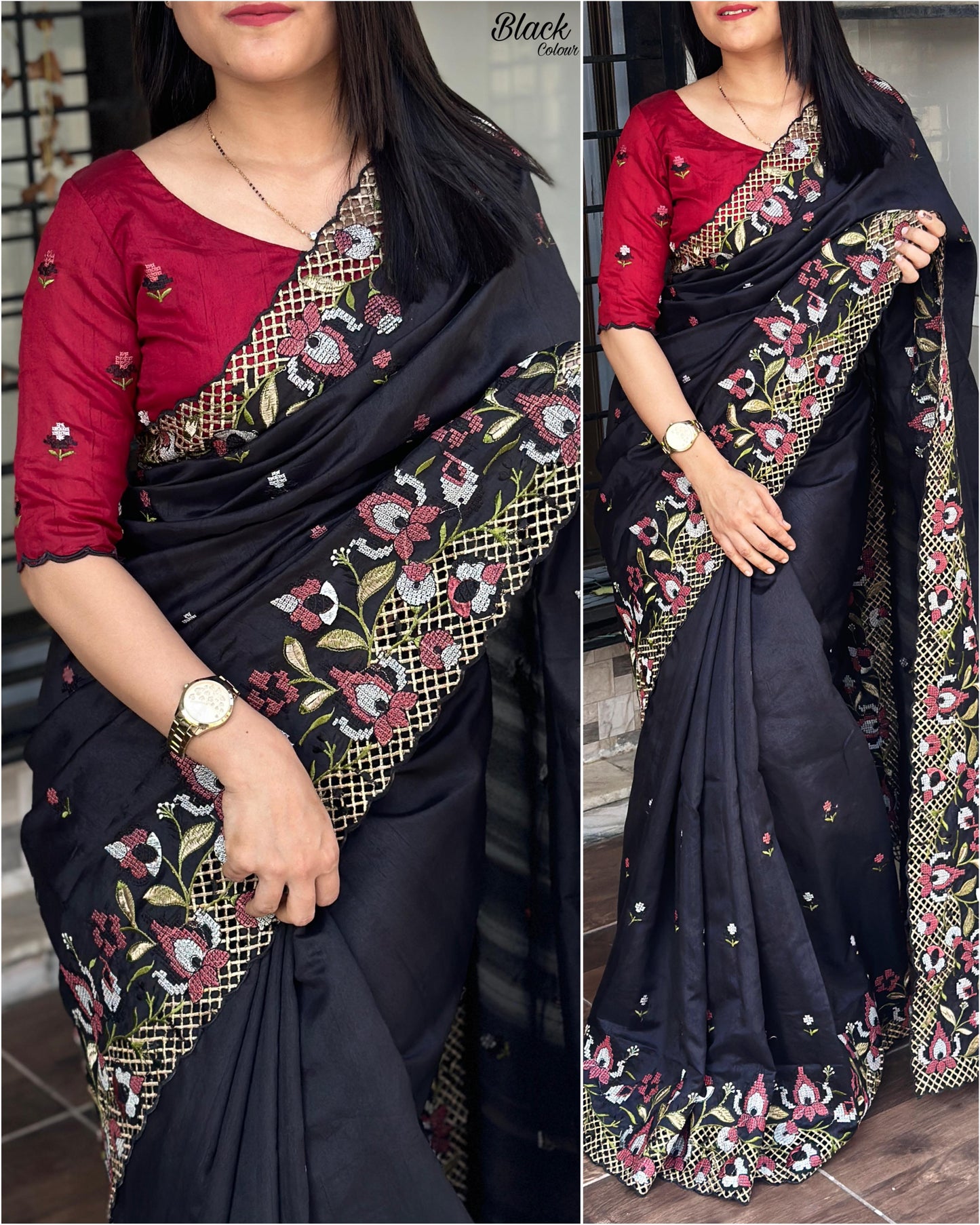 Beautiful Visca Slub Silk Saree For Women