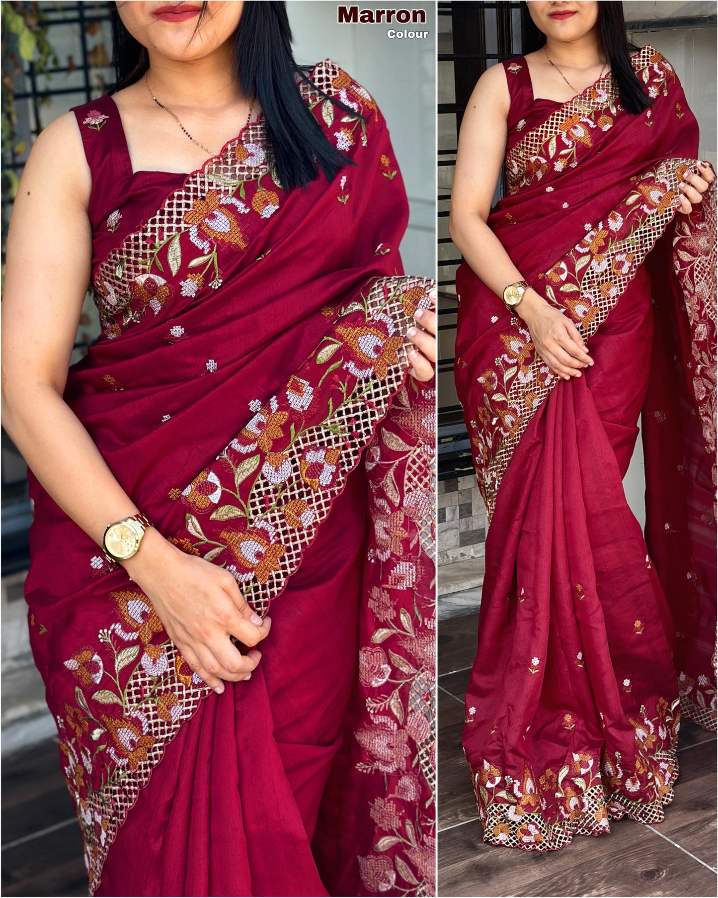 Beautiful Visca Slub Silk Saree For Women