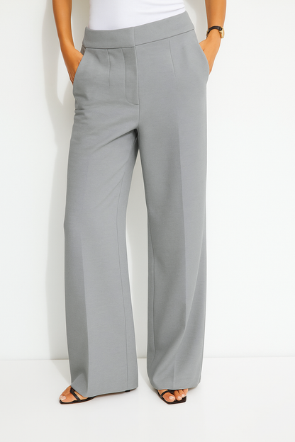 Glossy- Essentials High Waisted Straight Leg Pants- Royal Polyester