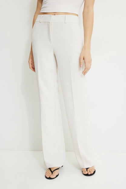 Glossy- Essentials High Waisted Straight Leg Pants- Royal Polyester