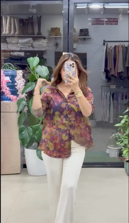 geographic print shirts for women