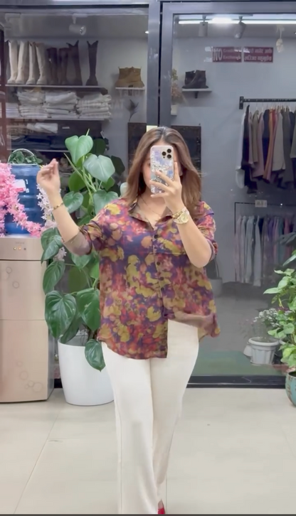 geographic print shirts for women