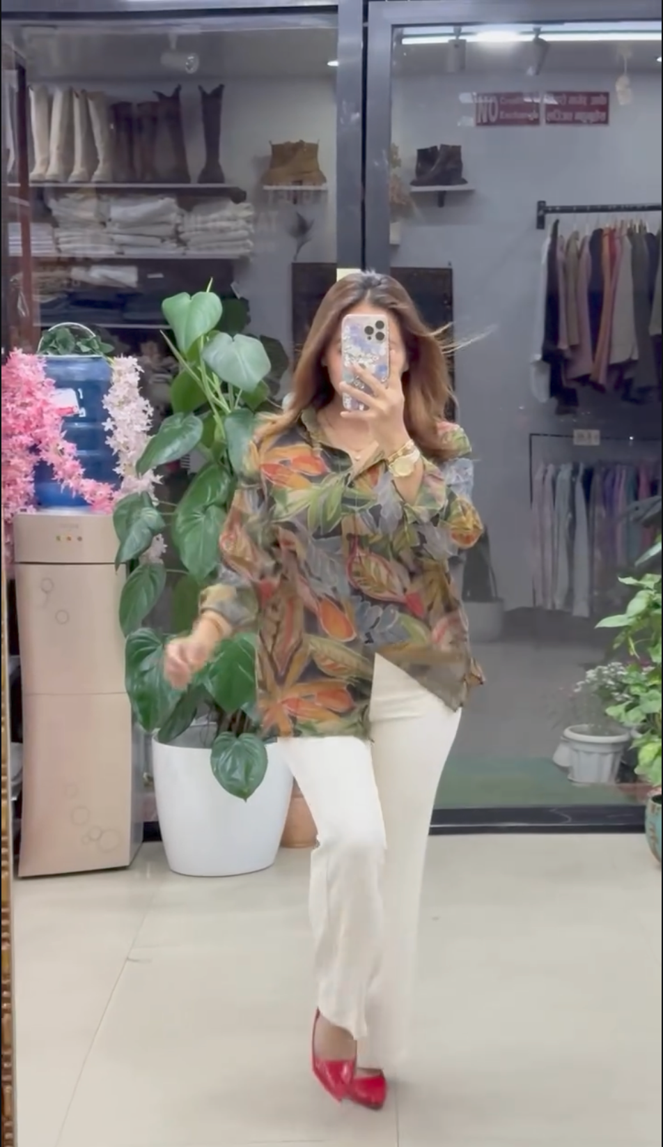 geographic print shirts for women