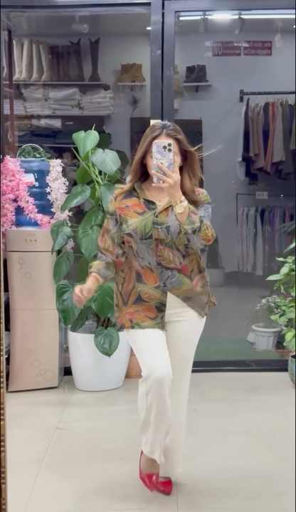 geographic print shirts for women
