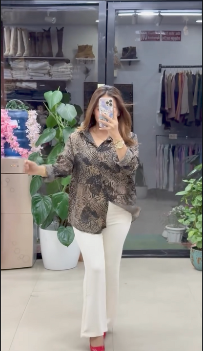 geographic print shirts for women