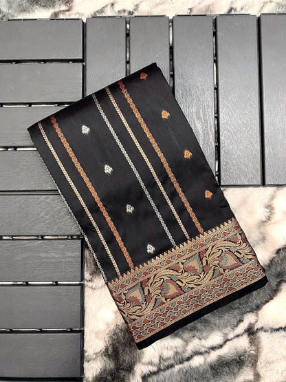 presents SILK SAREES WITH SILVER , COPPER AND ANTIQUE WEAVING