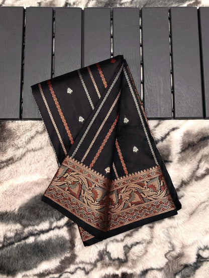presents SILK SAREES WITH SILVER , COPPER AND ANTIQUE WEAVING