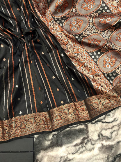 presents SILK SAREES WITH SILVER , COPPER AND ANTIQUE WEAVING