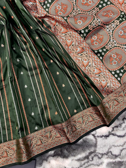 presents SILK SAREES WITH SILVER , COPPER AND ANTIQUE WEAVING