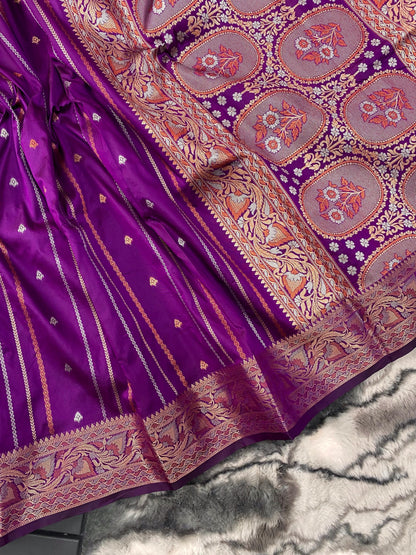 presents SILK SAREES WITH SILVER , COPPER AND ANTIQUE WEAVING