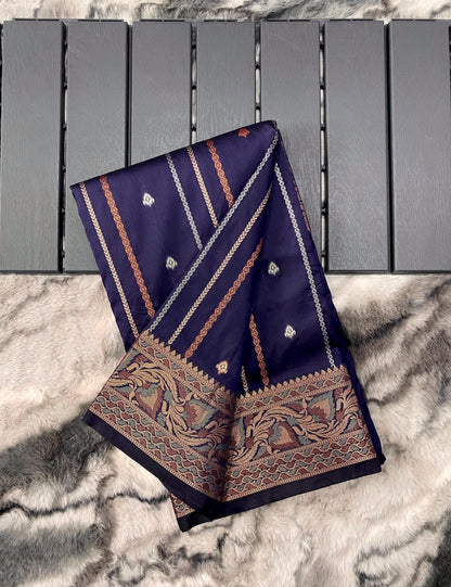 presents SILK SAREES WITH SILVER , COPPER AND ANTIQUE WEAVING
