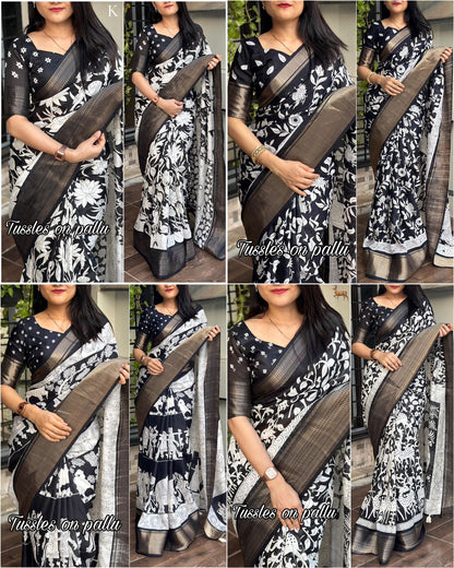 presents maslin cotton saree