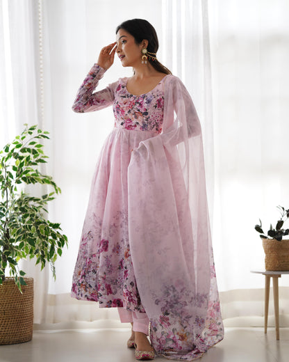 presents heavy pure soft organja silk print gown