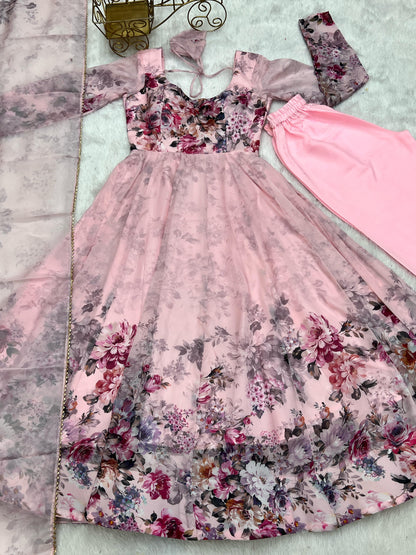 presents heavy pure soft organja silk print gown