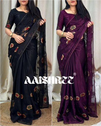 presents zareen Sitara chiffon saree