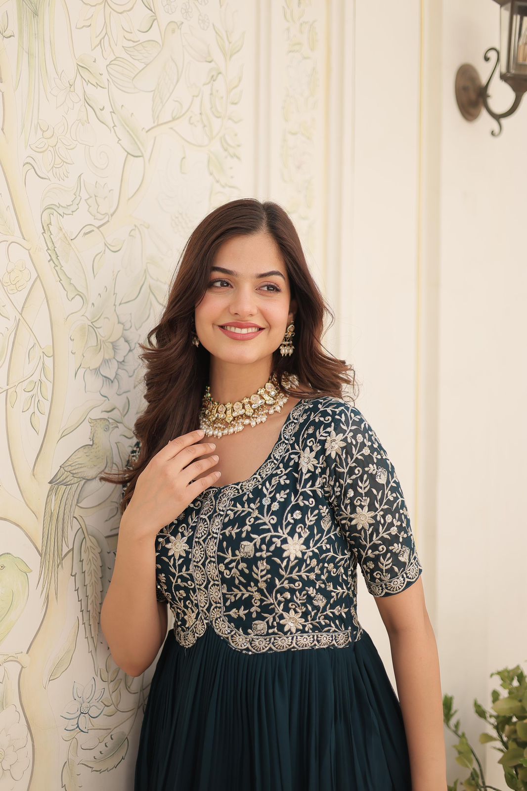 Designer Gown is luxury clothing Considered to be high quality Made by Zari-Thread & Sequins Embroidery. This is Made for Desirable Women's who deserve it