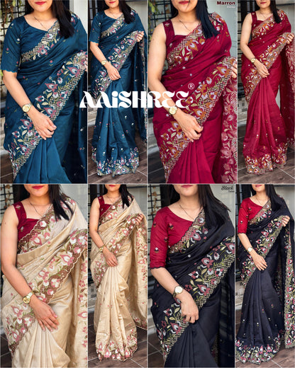 Beautiful Visca Slub Silk Saree For Women