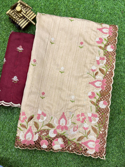 Beautiful Visca Slub Silk Saree For Women