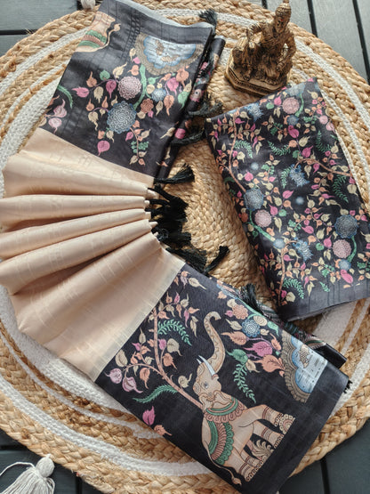 Gajraj Heavy handloom tussar silk  saree